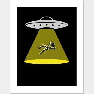 Alien Invasion with ufo and space human Posters and Art